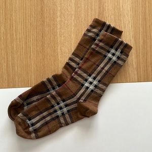 Vintage Check Intarsia Cotton Cashmere Blend Socks